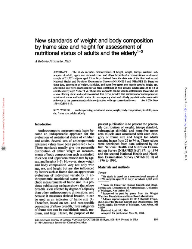 Anthropometric Standards for the Assessment of Growth and Nutritional Status